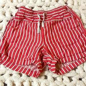 Striped Red and White Shorts